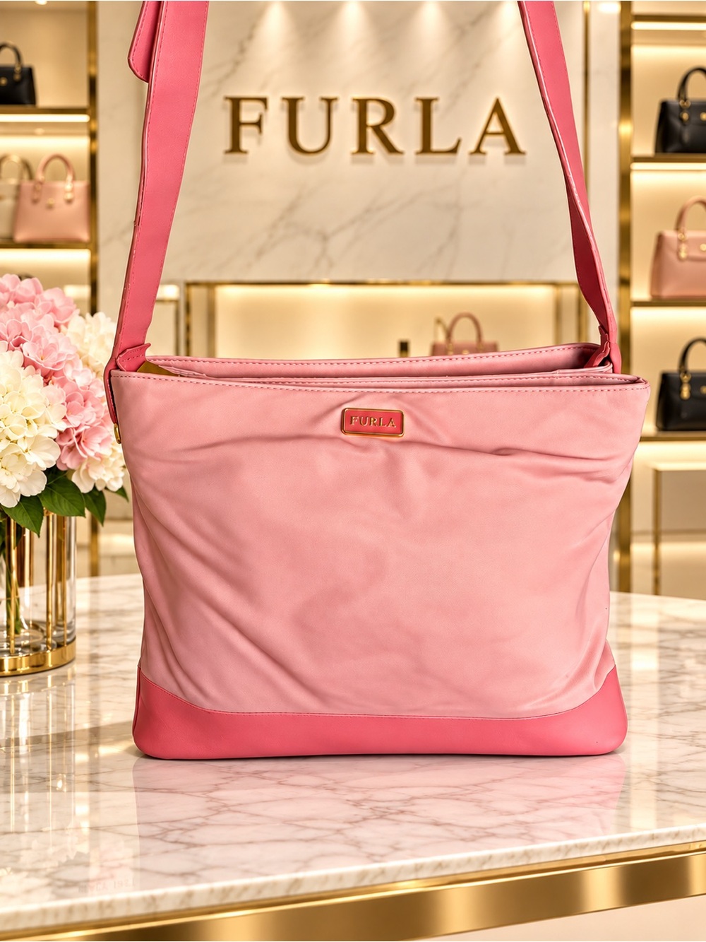 Furla Two-Tone Pink Shoulder Bag
